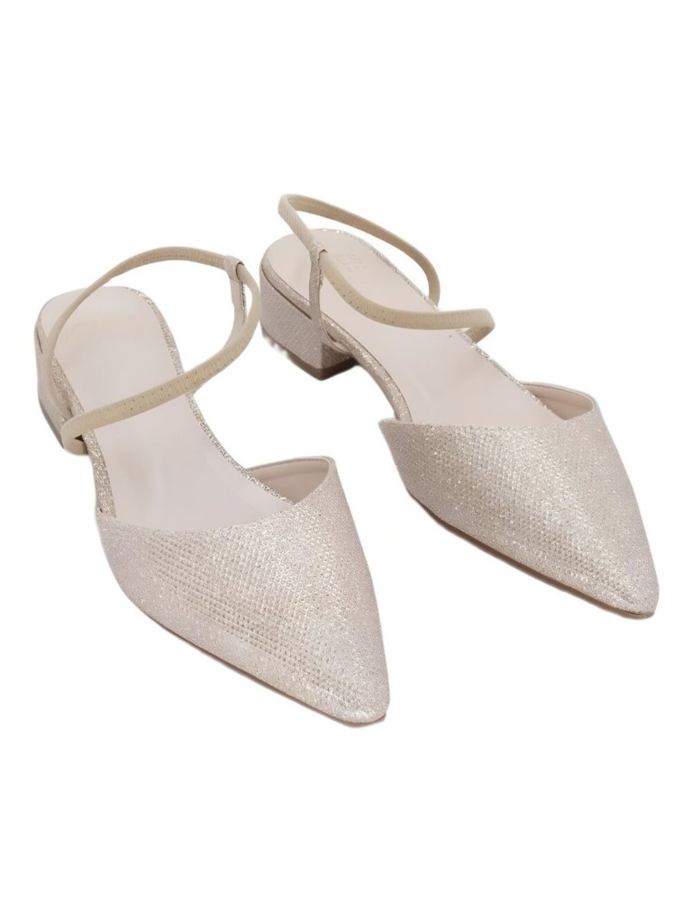 Jones New York Womens Karmin 1.5 Inch Pointed Toe Dress Flat Gold Sz 9M